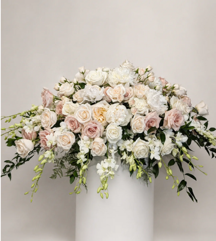 The Elegant Blush Casket Spray