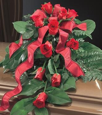 Casket Scarf Red Roses