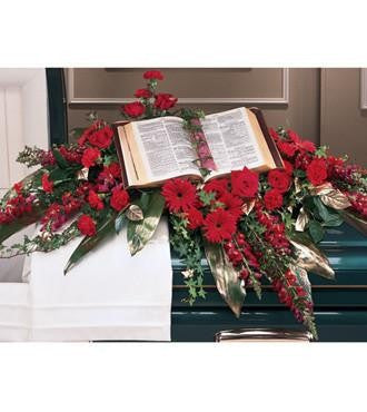 Casket Spray Styled with Open Family