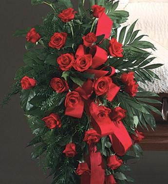 Easel Spray Red Roses