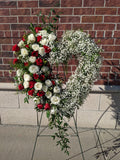 Roses & Babies Breath Heart Wreath
