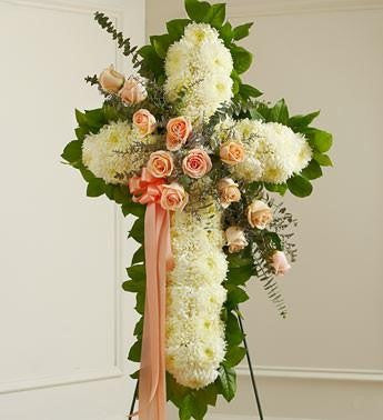 Peace and Prayers Standing Cross – Peach