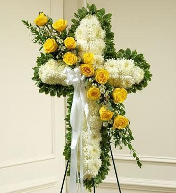 Peace and Prayers Standing Cross – Yellow
