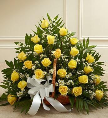 Sincerest Sympathies Fireside Basket – Yellow